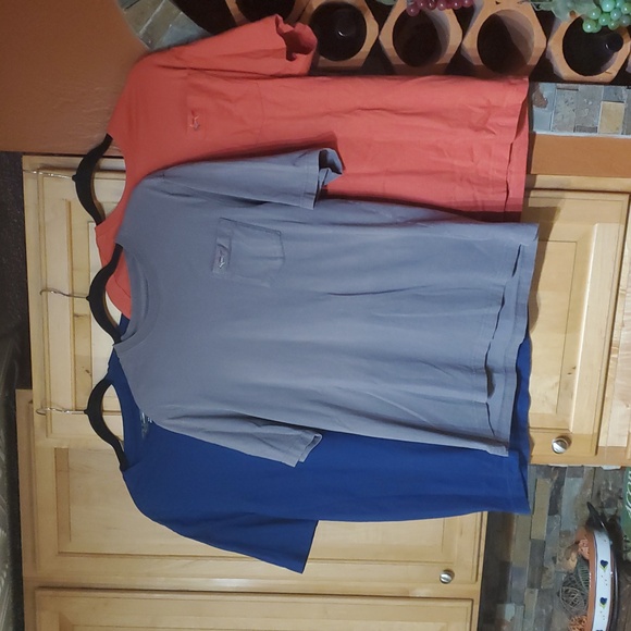 Lot Of 3 Greg Norman Tee shirt 100% Cotton Pocket Size Medium Men VGUC Blue Gray - Picture 1 of 9